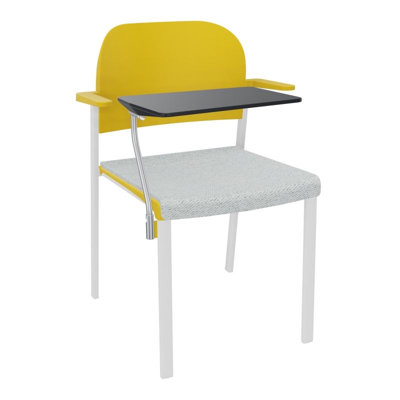 ROMY CHAISE 4P FIXES ASSISE TISSU DOSSIER POLYPRO AVEC ACCOUDOIRS+TABLETTE NOIRE BC SP PW