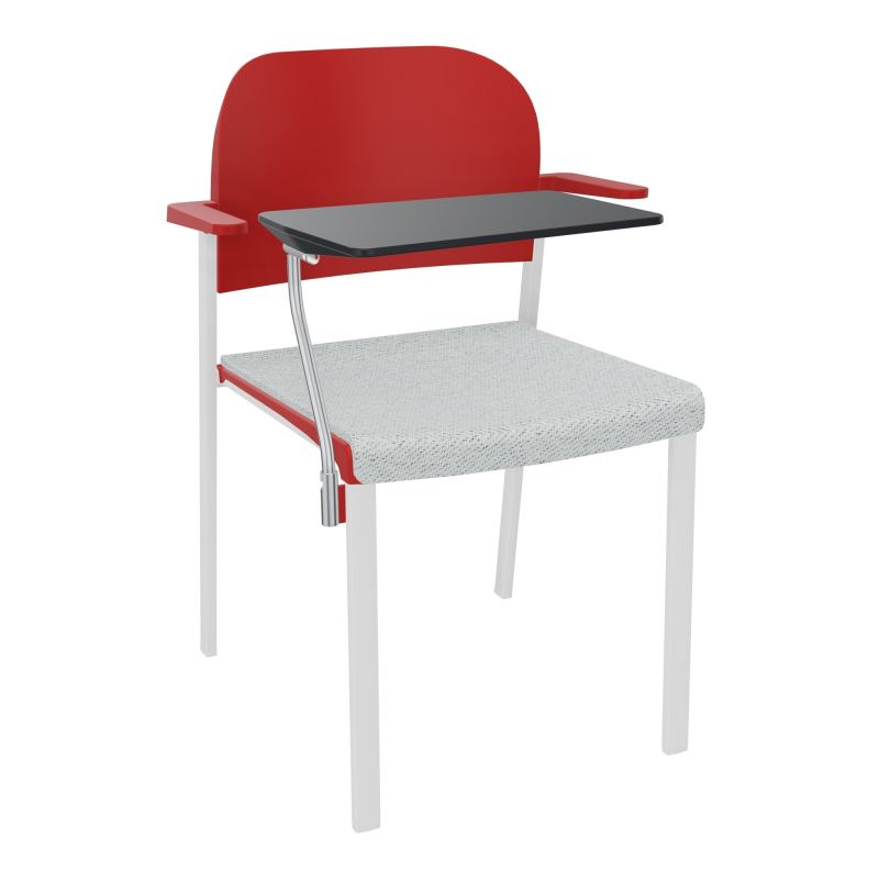 ROMY CHAISE 4P FIXES ASSISE TISSU DOSSIER POLYPRO AVEC ACCOUDOIRS+TABLETTE NOIRE BC SP PZ