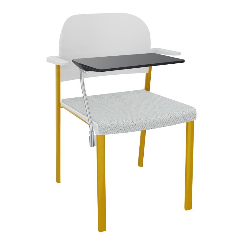 ROMY CHAISE 4P FIXES ASSISE TISSU DOSSIER POLYPRO AVEC ACCOUDOIRS+TABLETTE NOIRE BC SX PT