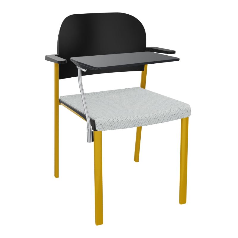ROMY CHAISE 4P FIXES ASSISE TISSU DOSSIER POLYPRO AVEC ACCOUDOIRS+TABLETTE NOIRE BC SX PU