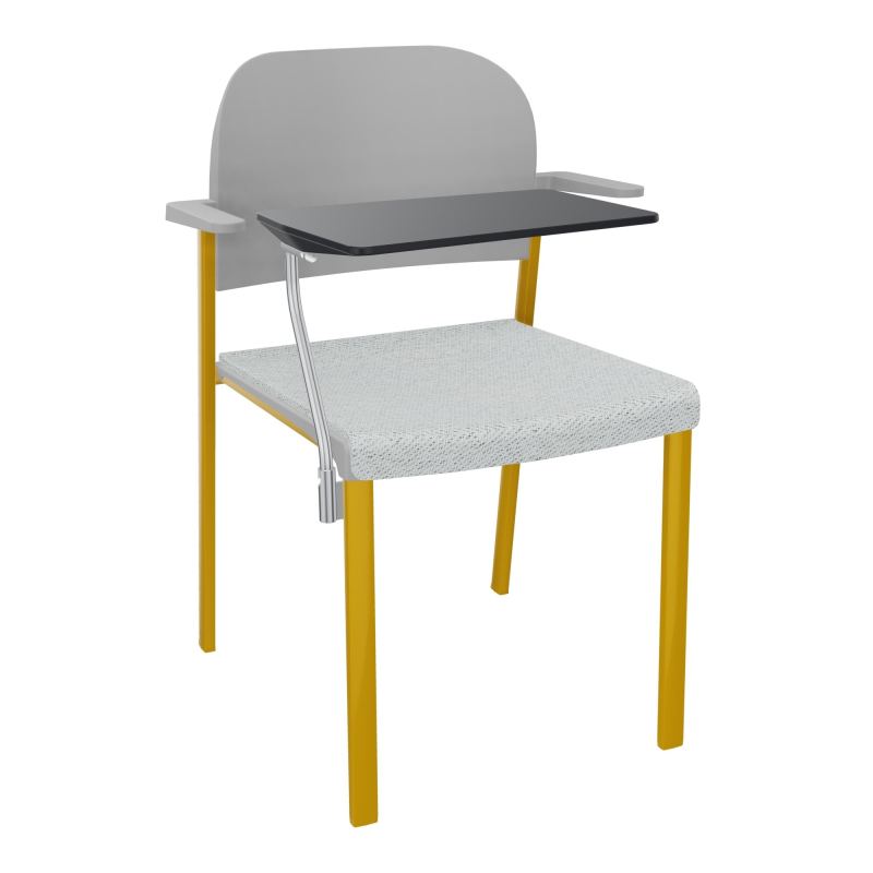 ROMY CHAISE 4P FIXES ASSISE TISSU DOSSIER POLYPRO AVEC ACCOUDOIRS+TABLETTE NOIRE BC SX PX