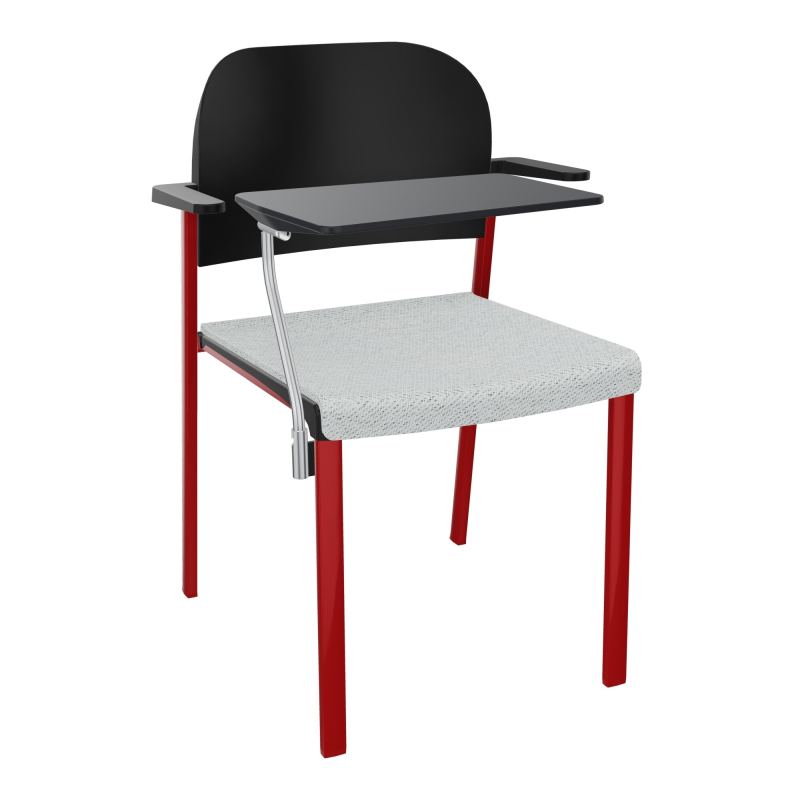 ROMY CHAISE 4P FIXES ASSISE TISSU DOSSIER POLYPRO AVEC ACCOUDOIRS+TABLETTE NOIRE BC ZY PU