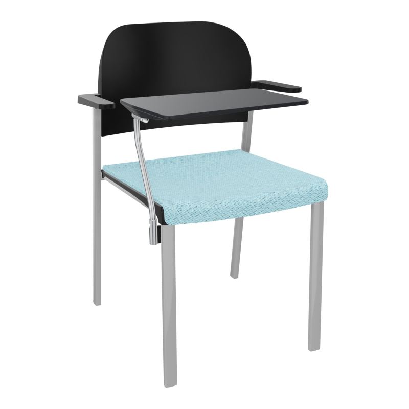 ROMY CHAISE 4P FIXES ASSISE TISSU DOSSIER POLYPRO AVEC ACCOUDOIRS+TABLETTE NOIRE BF SB PU
