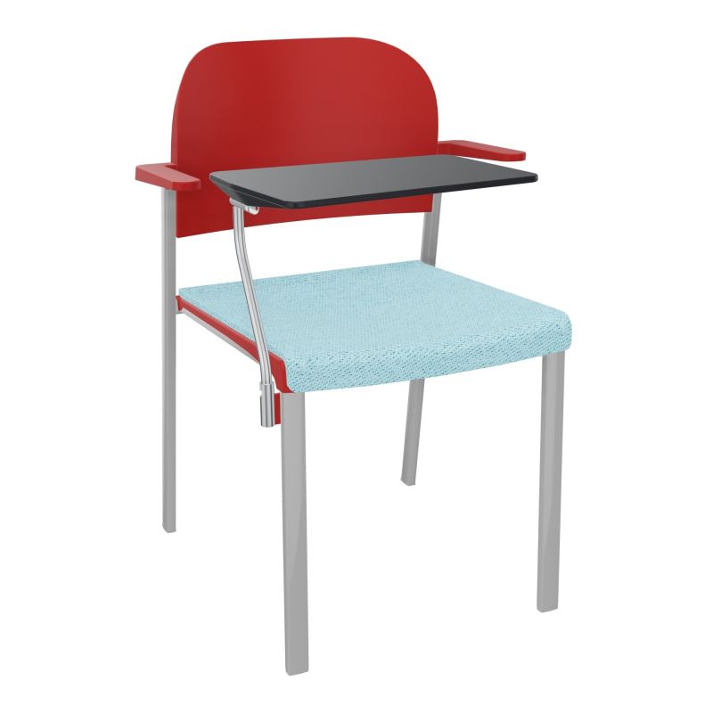 ROMY CHAISE 4P FIXES ASSISE TISSU DOSSIER POLYPRO AVEC ACCOUDOIRS+TABLETTE NOIRE BF SB PZ