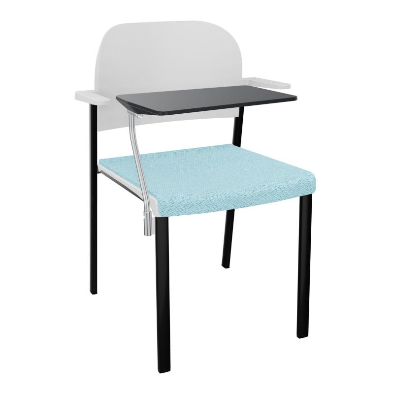 ROMY CHAISE 4P FIXES ASSISE TISSU DOSSIER POLYPRO AVEC ACCOUDOIRS+TABLETTE NOIRE BF SG PT