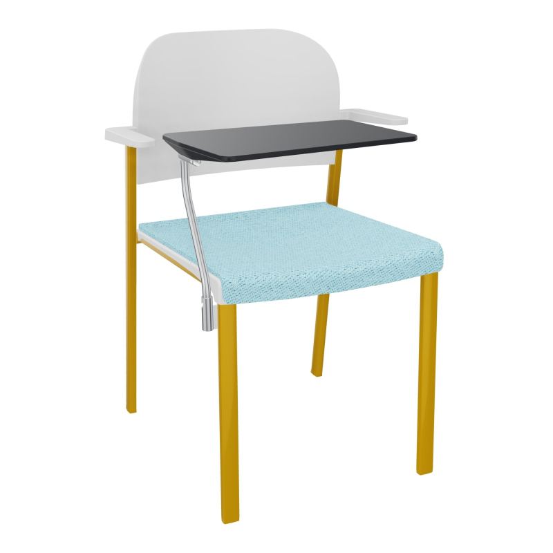 ROMY CHAISE 4P FIXES ASSISE TISSU DOSSIER POLYPRO AVEC ACCOUDOIRS+TABLETTE NOIRE BF SX PT