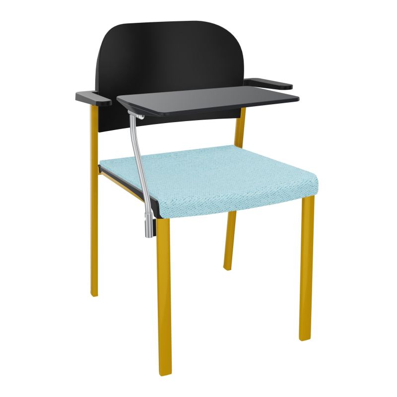 ROMY CHAISE 4P FIXES ASSISE TISSU DOSSIER POLYPRO AVEC ACCOUDOIRS+TABLETTE NOIRE BF SX PU