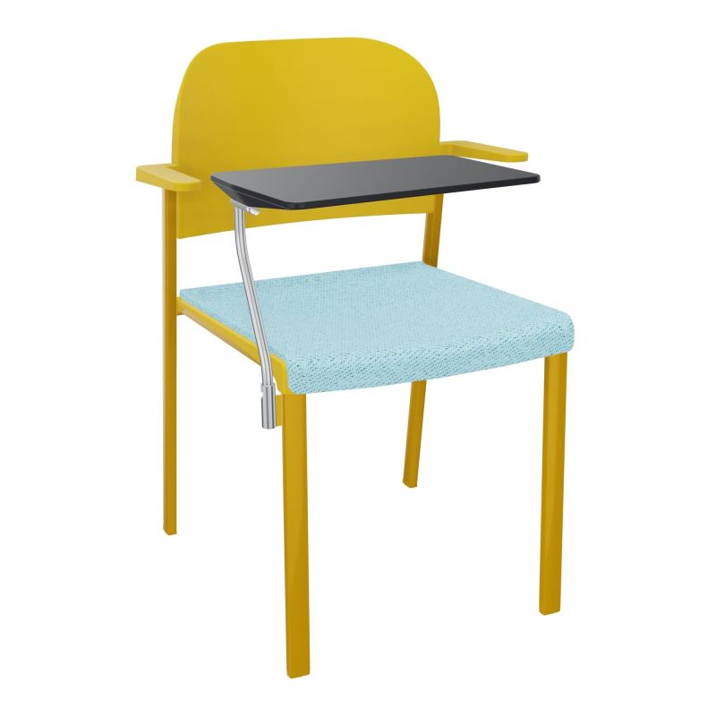 ROMY CHAISE 4P FIXES ASSISE TISSU DOSSIER POLYPRO AVEC ACCOUDOIRS+TABLETTE NOIRE BF SX PW