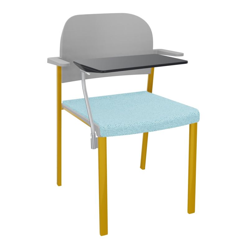 ROMY CHAISE 4P FIXES ASSISE TISSU DOSSIER POLYPRO AVEC ACCOUDOIRS+TABLETTE NOIRE BF SX PX