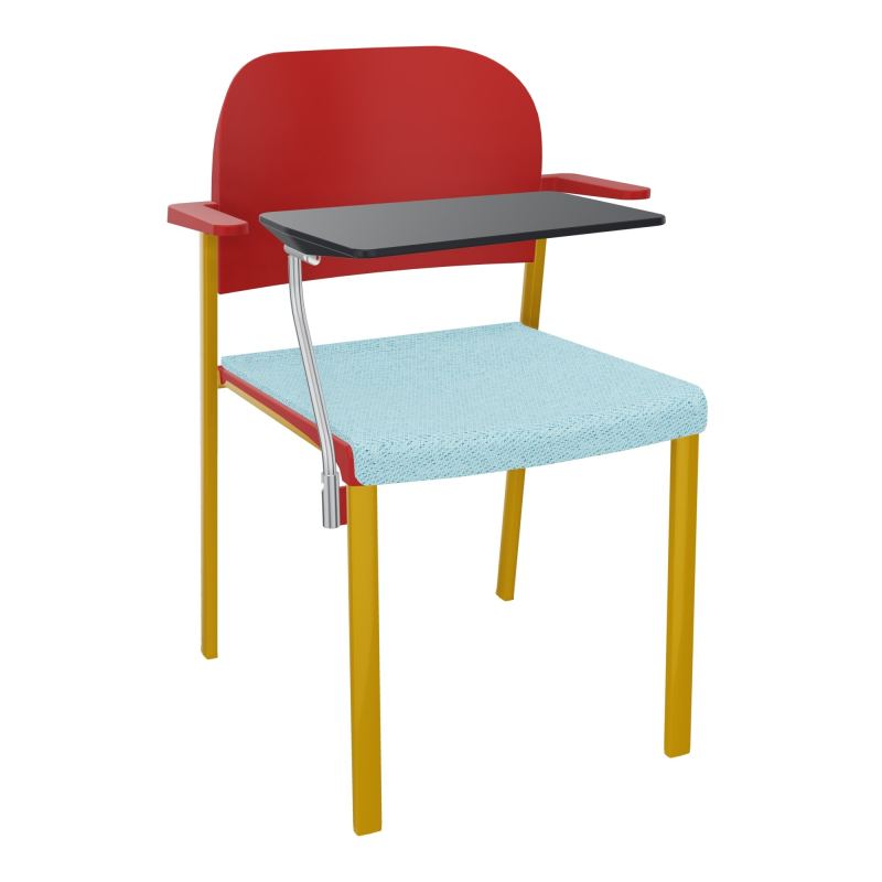 ROMY CHAISE 4P FIXES ASSISE TISSU DOSSIER POLYPRO AVEC ACCOUDOIRS+TABLETTE NOIRE BF SX PZ
