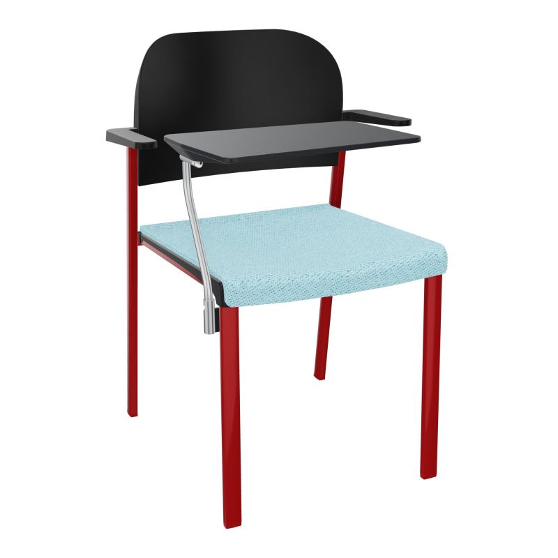 ROMY CHAISE 4P FIXES ASSISE TISSU DOSSIER POLYPRO AVEC ACCOUDOIRS+TABLETTE NOIRE BF ZY PU