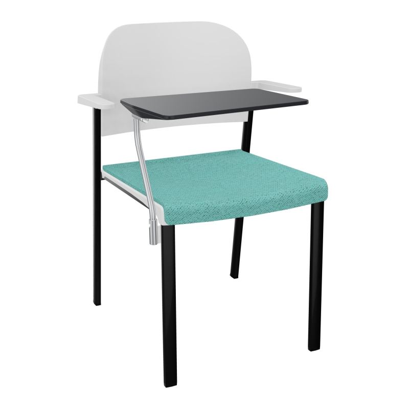 ROMY CHAISE 4P FIXES ASSISE TISSU DOSSIER POLYPRO AVEC ACCOUDOIRS+TABLETTE NOIRE BG SG PT
