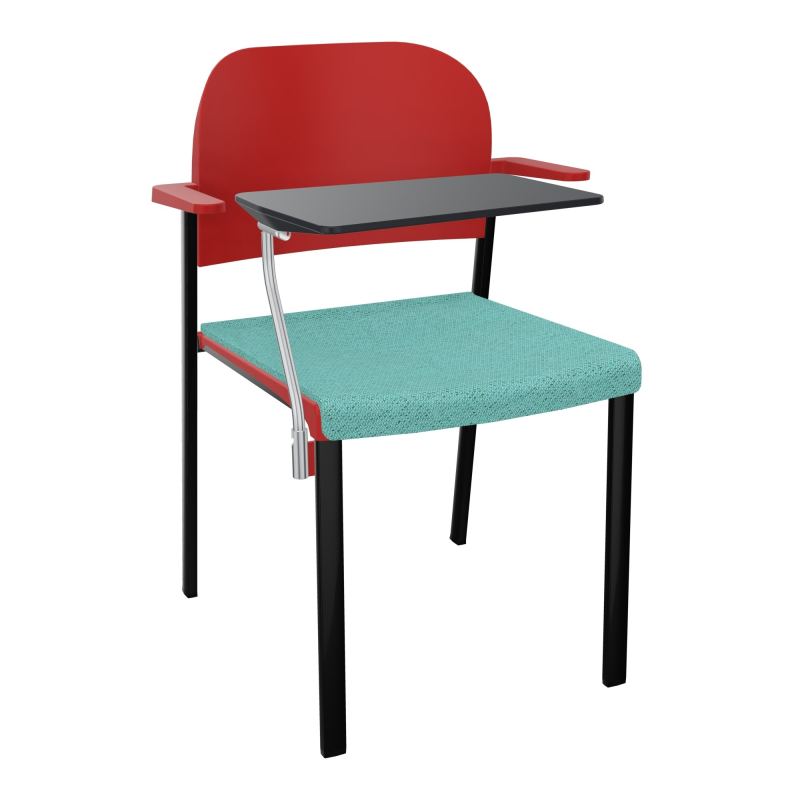 ROMY CHAISE 4P FIXES ASSISE TISSU DOSSIER POLYPRO AVEC ACCOUDOIRS+TABLETTE NOIRE BG SG PZ
