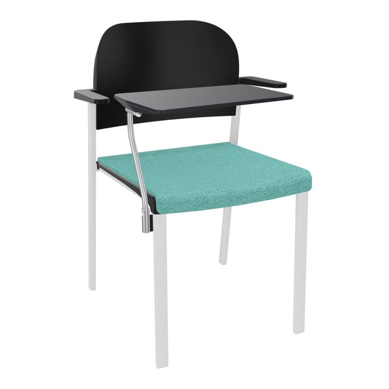 ROMY CHAISE 4P FIXES ASSISE TISSU DOSSIER POLYPRO AVEC ACCOUDOIRS+TABLETTE NOIRE BG SP PU