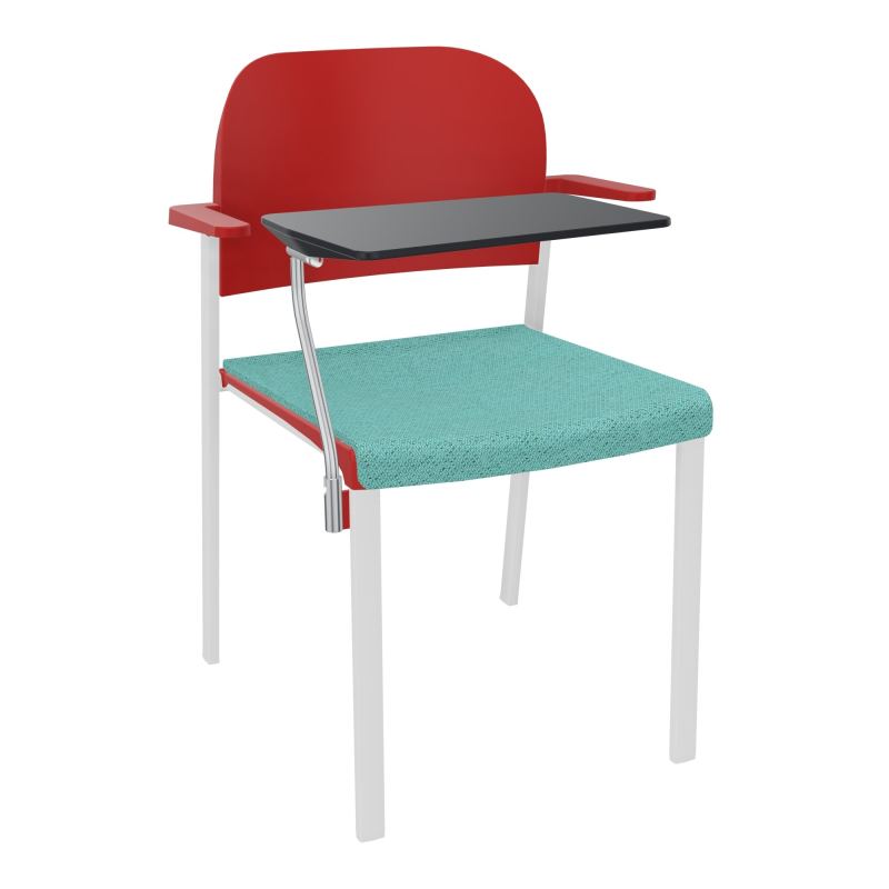 ROMY CHAISE 4P FIXES ASSISE TISSU DOSSIER POLYPRO AVEC ACCOUDOIRS+TABLETTE NOIRE BG SP PZ