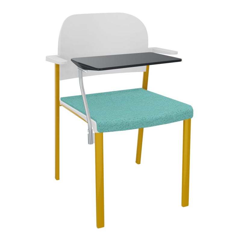 ROMY CHAISE 4P FIXES ASSISE TISSU DOSSIER POLYPRO AVEC ACCOUDOIRS+TABLETTE NOIRE BG SX PT