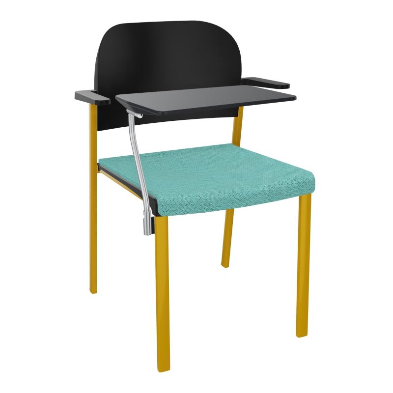 ROMY CHAISE 4P FIXES ASSISE TISSU DOSSIER POLYPRO AVEC ACCOUDOIRS+TABLETTE NOIRE BG SX PU