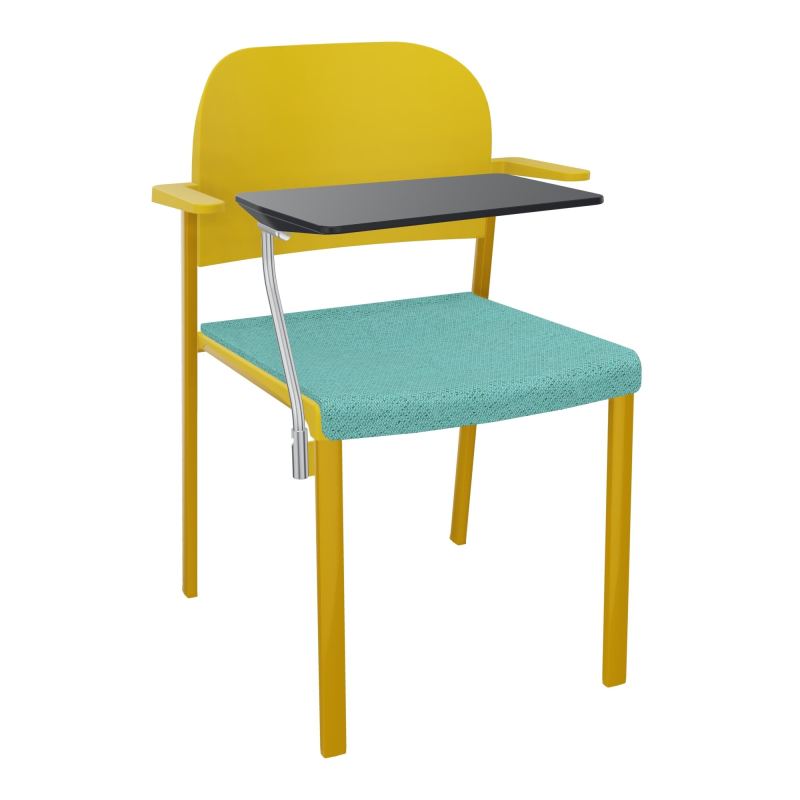 ROMY CHAISE 4P FIXES ASSISE TISSU DOSSIER POLYPRO AVEC ACCOUDOIRS+TABLETTE NOIRE BG SX PW