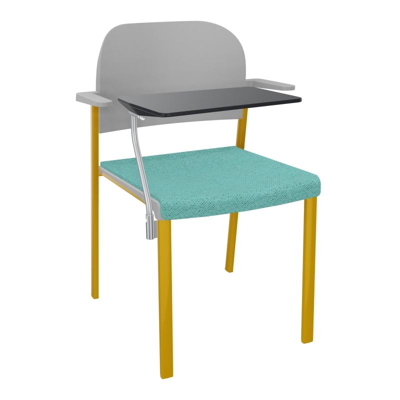 ROMY CHAISE 4P FIXES ASSISE TISSU DOSSIER POLYPRO AVEC ACCOUDOIRS+TABLETTE NOIRE BG SX PX