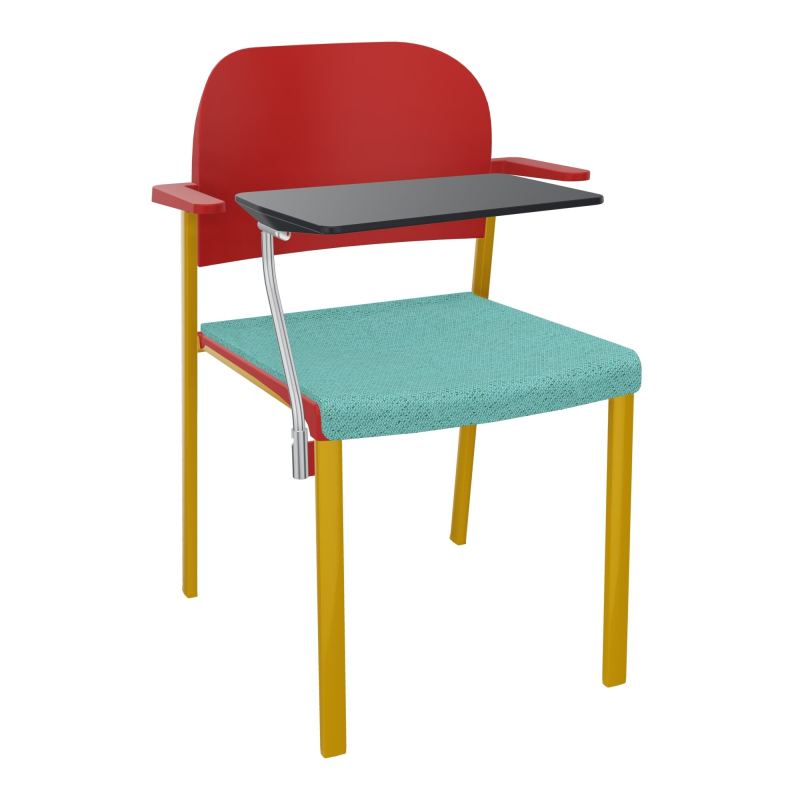 ROMY CHAISE 4P FIXES ASSISE TISSU DOSSIER POLYPRO AVEC ACCOUDOIRS+TABLETTE NOIRE BG SX PZ