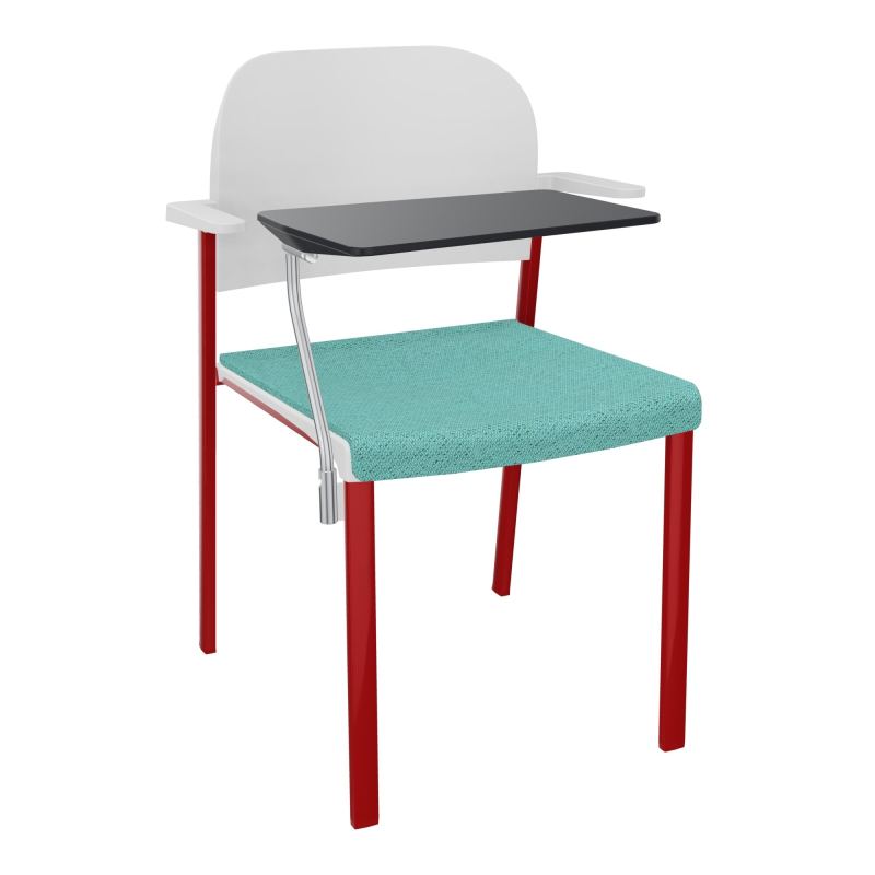 ROMY CHAISE 4P FIXES ASSISE TISSU DOSSIER POLYPRO AVEC ACCOUDOIRS+TABLETTE NOIRE BG ZY PT