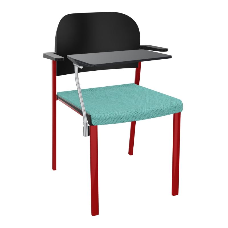 ROMY CHAISE 4P FIXES ASSISE TISSU DOSSIER POLYPRO AVEC ACCOUDOIRS+TABLETTE NOIRE BG ZY PU