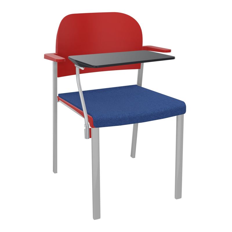 ROMY CHAISE 4P FIXES ASSISE TISSU DOSSIER POLYPRO AVEC ACCOUDOIRS+TABLETTE NOIRE BH SB PZ