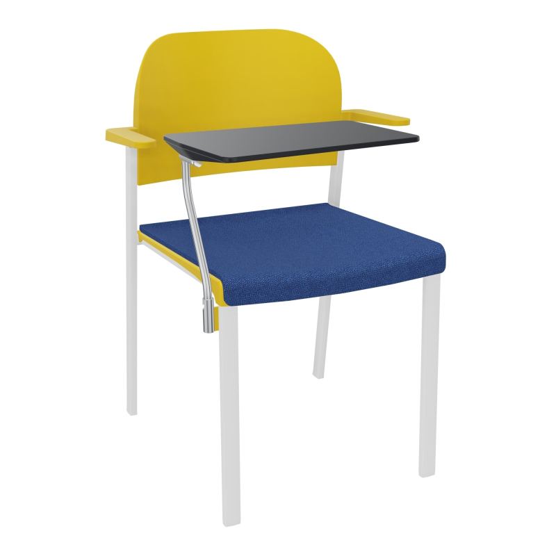 ROMY CHAISE 4P FIXES ASSISE TISSU DOSSIER POLYPRO AVEC ACCOUDOIRS+TABLETTE NOIRE BH SP PW