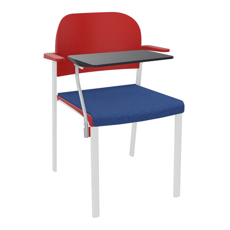 ROMY CHAISE 4P FIXES ASSISE TISSU DOSSIER POLYPRO AVEC ACCOUDOIRS+TABLETTE NOIRE BH SP PZ