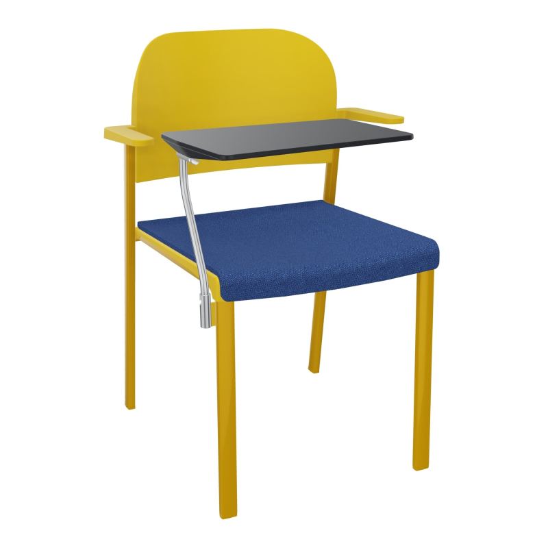 ROMY CHAISE 4P FIXES ASSISE TISSU DOSSIER POLYPRO AVEC ACCOUDOIRS+TABLETTE NOIRE BH SX PW