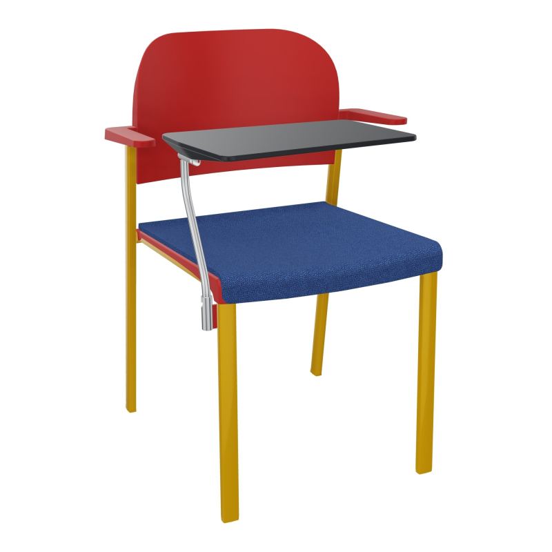 ROMY CHAISE 4P FIXES ASSISE TISSU DOSSIER POLYPRO AVEC ACCOUDOIRS+TABLETTE NOIRE BH SX PZ