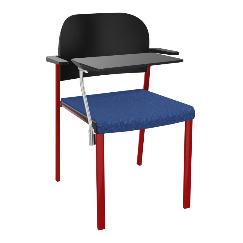 ROMY CHAISE 4P FIXES ASSISE TISSU DOSSIER POLYPRO AVEC ACCOUDOIRS+TABLETTE NOIRE BH ZY PU