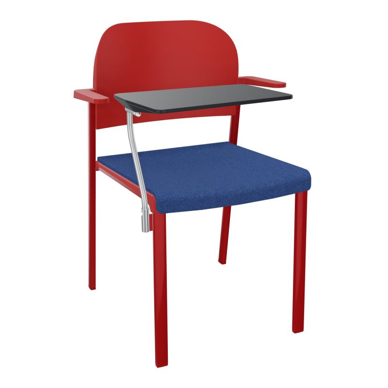 ROMY CHAISE 4P FIXES ASSISE TISSU DOSSIER POLYPRO AVEC ACCOUDOIRS+TABLETTE NOIRE BH ZY PZ