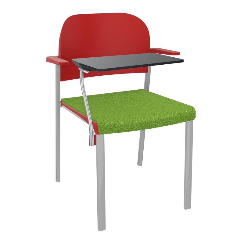 ROMY CHAISE 4P FIXES ASSISE TISSU DOSSIER POLYPRO AVEC ACCOUDOIRS+TABLETTE NOIRE BK SB PZ