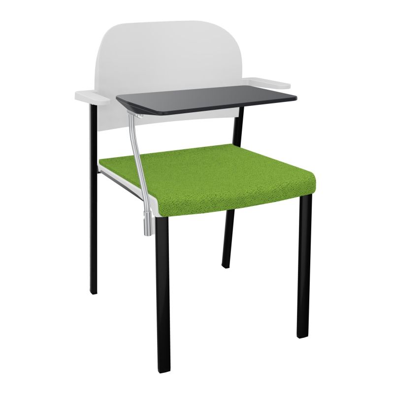 ROMY CHAISE 4P FIXES ASSISE TISSU DOSSIER POLYPRO AVEC ACCOUDOIRS+TABLETTE NOIRE BK SG PT