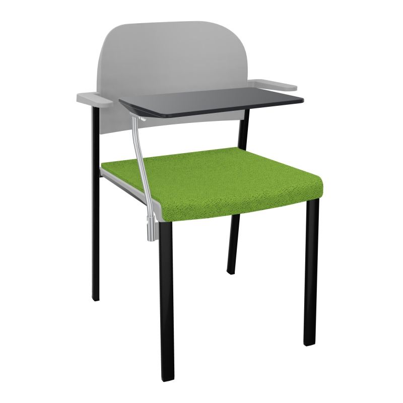 ROMY CHAISE 4P FIXES ASSISE TISSU DOSSIER POLYPRO AVEC ACCOUDOIRS+TABLETTE NOIRE BK SG PX