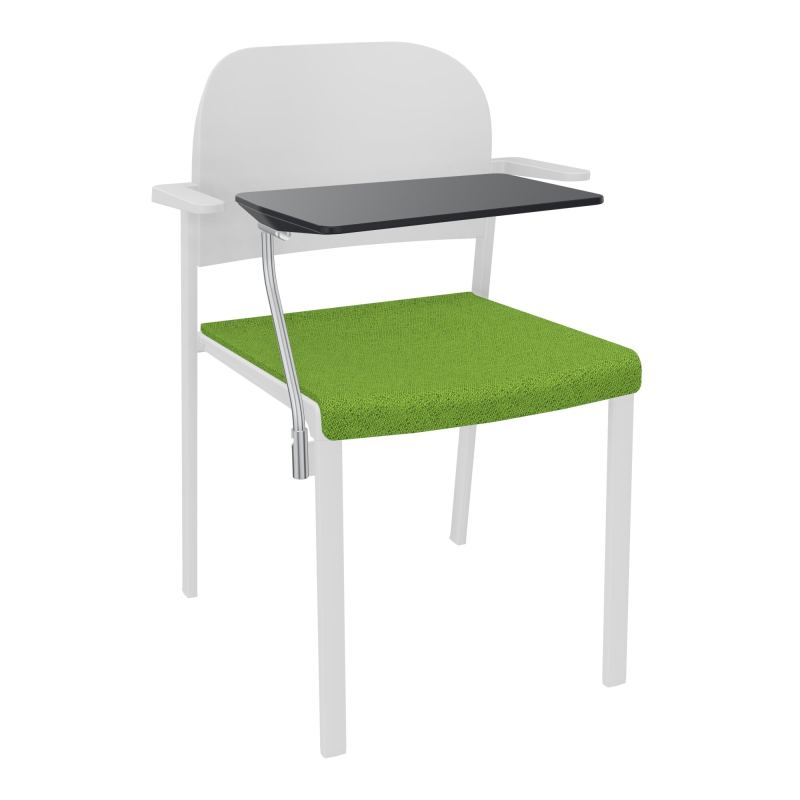 ROMY CHAISE 4P FIXES ASSISE TISSU DOSSIER POLYPRO AVEC ACCOUDOIRS+TABLETTE NOIRE BK SP PT