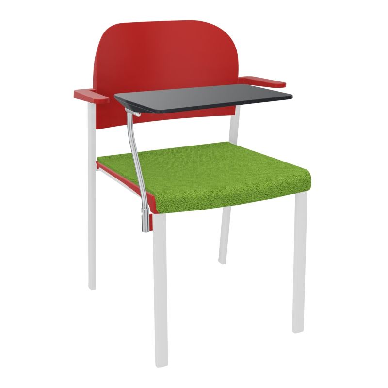 ROMY CHAISE 4P FIXES ASSISE TISSU DOSSIER POLYPRO AVEC ACCOUDOIRS+TABLETTE NOIRE BK SP PZ