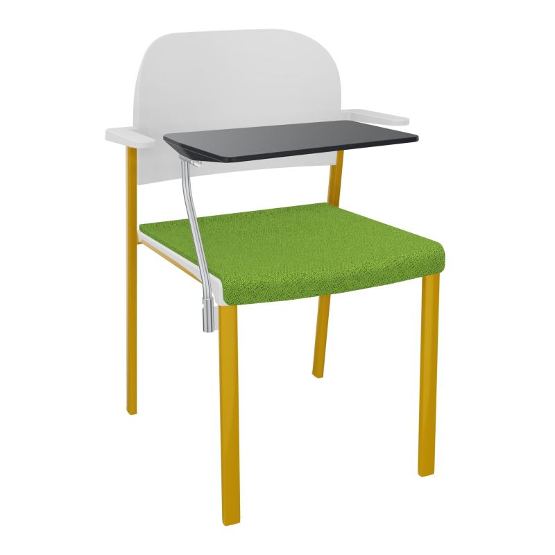 ROMY CHAISE 4P FIXES ASSISE TISSU DOSSIER POLYPRO AVEC ACCOUDOIRS+TABLETTE NOIRE BK SX PT