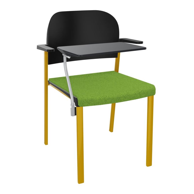 ROMY CHAISE 4P FIXES ASSISE TISSU DOSSIER POLYPRO AVEC ACCOUDOIRS+TABLETTE NOIRE BK SX PU