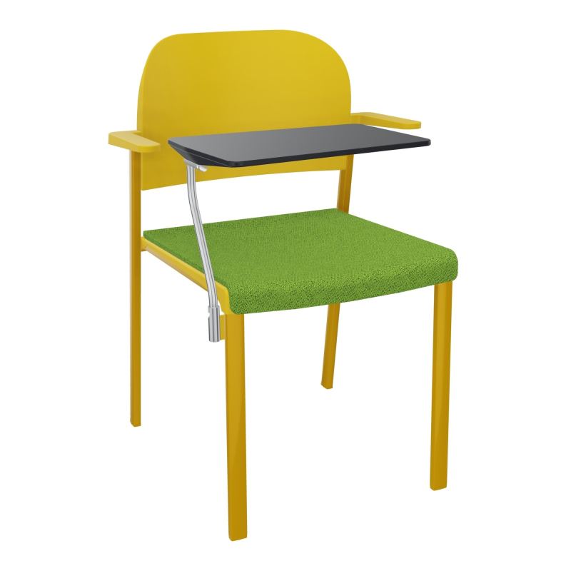 ROMY CHAISE 4P FIXES ASSISE TISSU DOSSIER POLYPRO AVEC ACCOUDOIRS+TABLETTE NOIRE BK SX PW