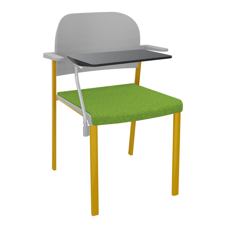 ROMY CHAISE 4P FIXES ASSISE TISSU DOSSIER POLYPRO AVEC ACCOUDOIRS+TABLETTE NOIRE BK SX PX