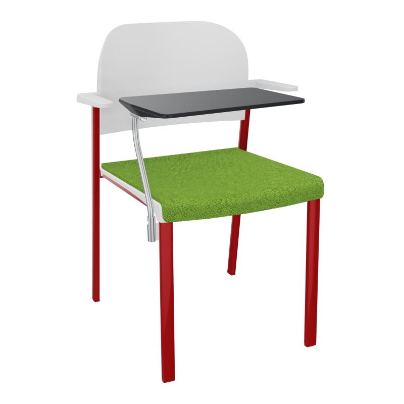 ROMY CHAISE 4P FIXES ASSISE TISSU DOSSIER POLYPRO AVEC ACCOUDOIRS+TABLETTE NOIRE BK ZY PT