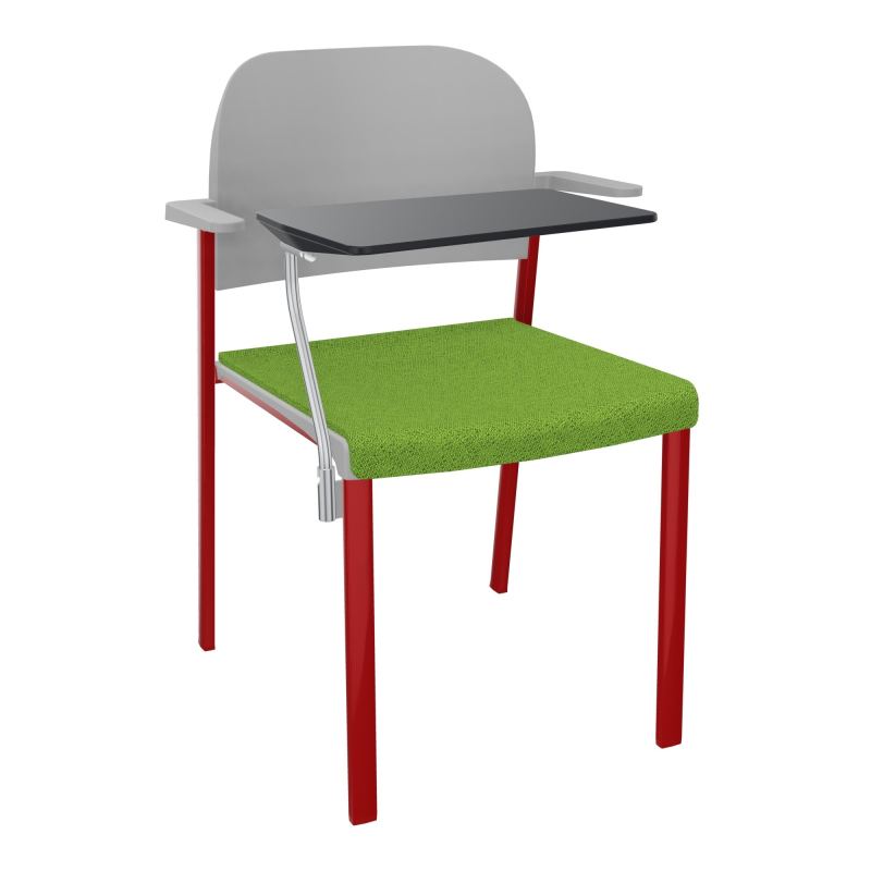 ROMY CHAISE 4P FIXES ASSISE TISSU DOSSIER POLYPRO AVEC ACCOUDOIRS+TABLETTE NOIRE BK ZY PX