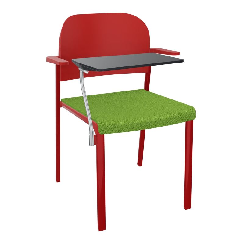 ROMY CHAISE 4P FIXES ASSISE TISSU DOSSIER POLYPRO AVEC ACCOUDOIRS+TABLETTE NOIRE BK ZY PZ