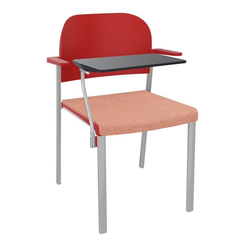 ROMY CHAISE 4P FIXES ASSISE TISSU DOSSIER POLYPRO AVEC ACCOUDOIRS+TABLETTE NOIRE BL SB PZ