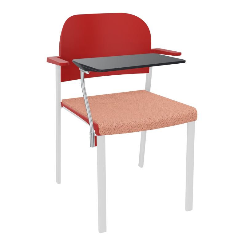 ROMY CHAISE 4P FIXES ASSISE TISSU DOSSIER POLYPRO AVEC ACCOUDOIRS+TABLETTE NOIRE BL SP PZ