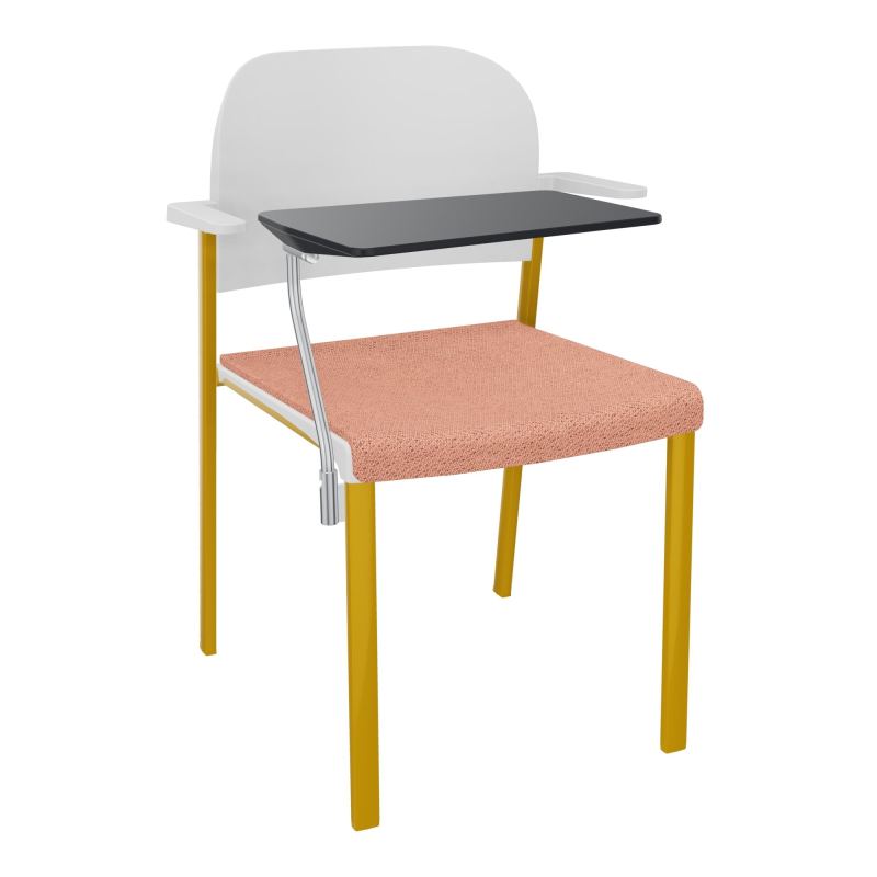ROMY CHAISE 4P FIXES ASSISE TISSU DOSSIER POLYPRO AVEC ACCOUDOIRS+TABLETTE NOIRE BL SX PT