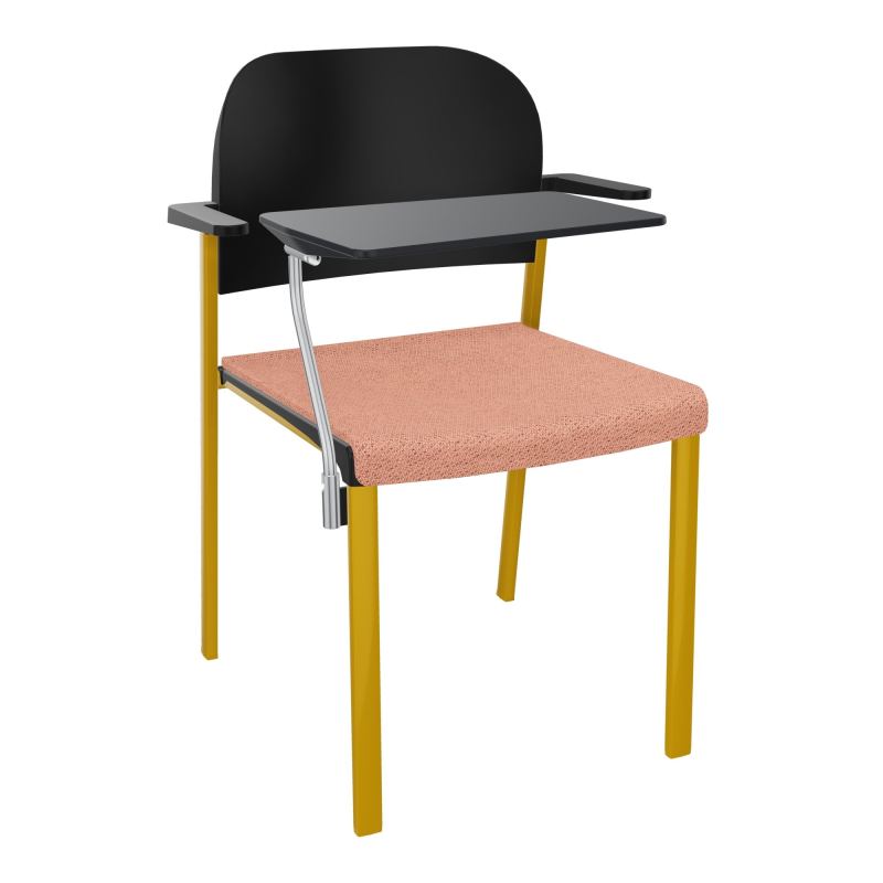 ROMY CHAISE 4P FIXES ASSISE TISSU DOSSIER POLYPRO AVEC ACCOUDOIRS+TABLETTE NOIRE BL SX PU