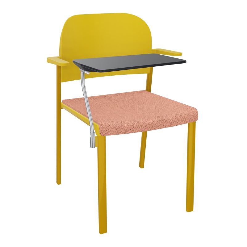 ROMY CHAISE 4P FIXES ASSISE TISSU DOSSIER POLYPRO AVEC ACCOUDOIRS+TABLETTE NOIRE BL SX PW